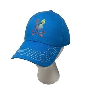 Psycho Bunny Men’s Hindes Trucker Hat Baseball Cap seaport Blue NWT